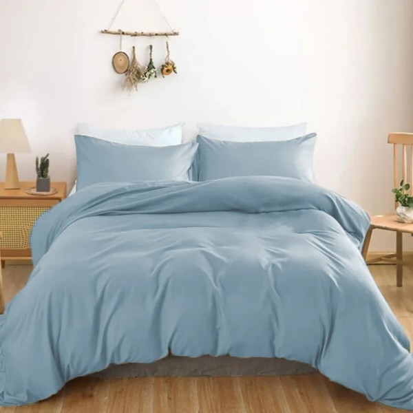 Фото - Комплект постільної білизни дитячий MirSon Satin Light Pro 10-019 Gray-blue 110х140 (2200011024318)
